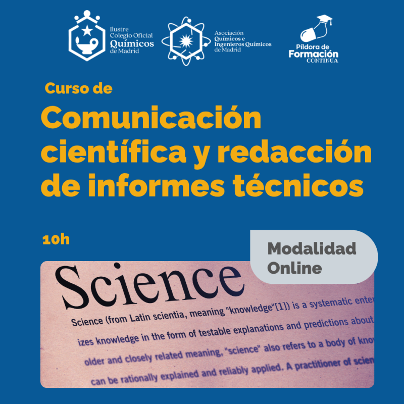 Píldora de formación continua Comunicación Científica y Redacción de Informes Técnicos
